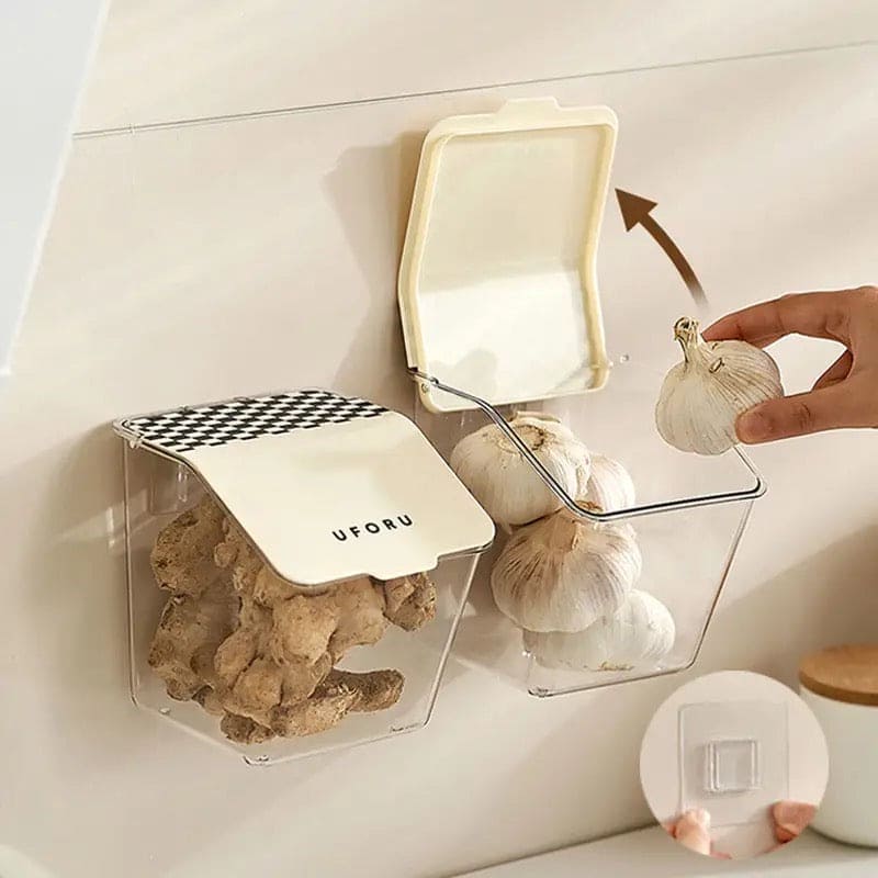 Wall Mounted Spice Keeper, Airtight Wall Food Storage Container, Elegance Lady Storage Container, Ginger Garlic Storage Basket, Kitchen Fresh Storage With Cover, Multifunctional Storage Box, Multipurpose Kitchen Bathroom Home Storage Box Wall Mounted Spice Keeper, Airtight Wall Food Storage Container, Elegance Lady Storage Container, Ginger Garlic Storage Basket, Kitchen Fresh Storage With Cover, Multifunctional Storage Box, Multipurpose Kitchen Bathroom Home Storage Box